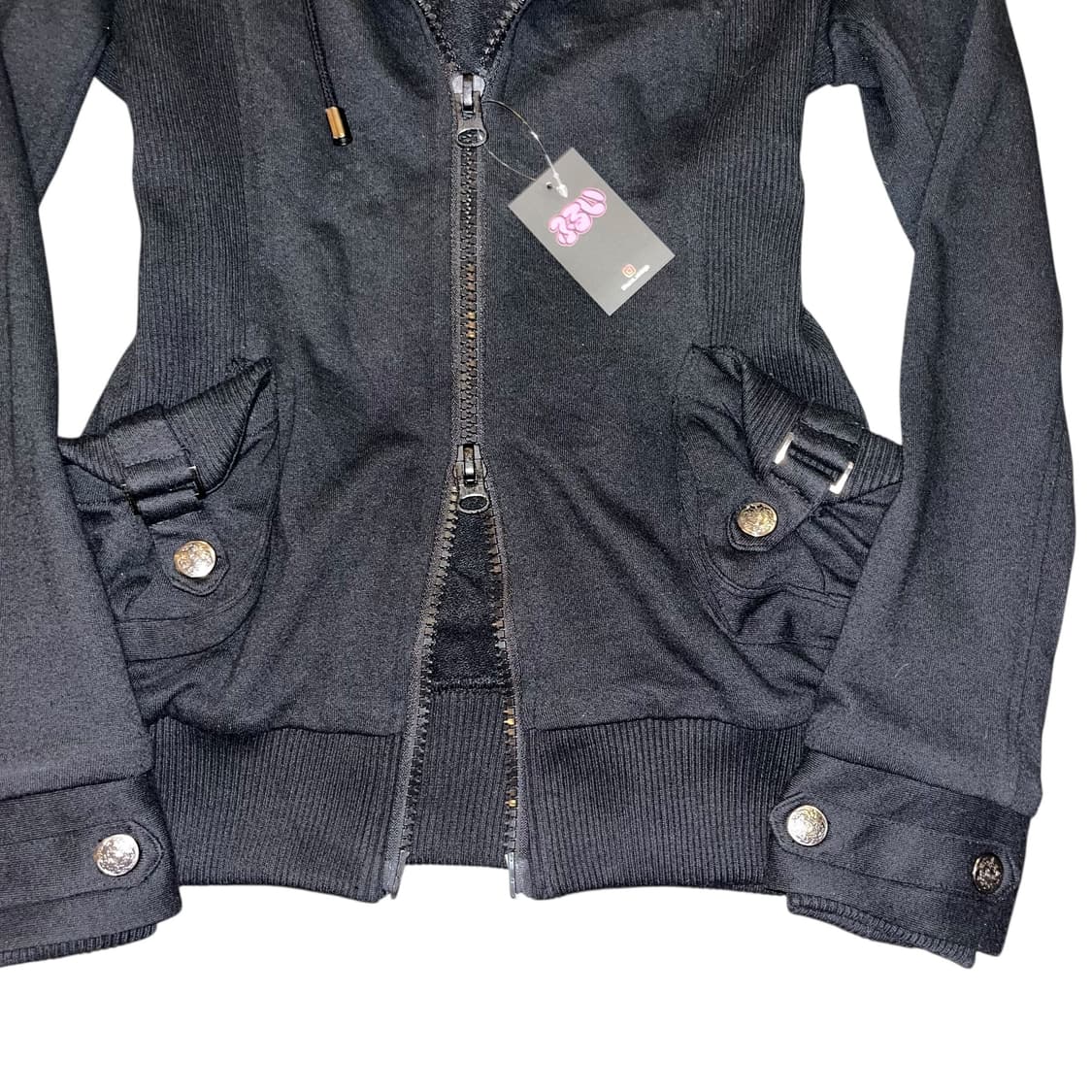 사이드 니트 입체포켓 투웨이 후드집업 y2k펑크갸루 상품이미지3