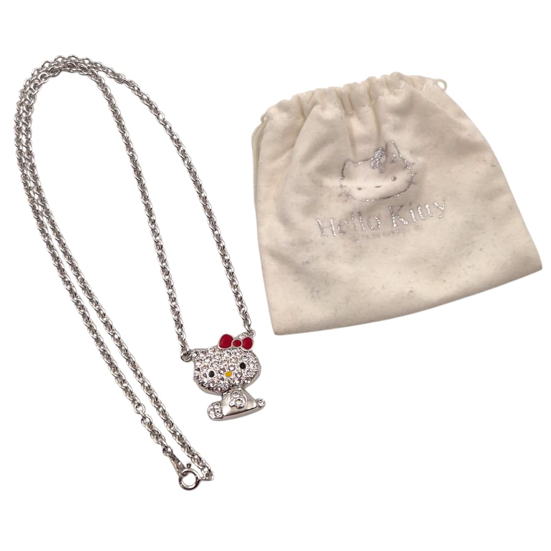 08s 레어 실버 925 키티 파베 목걸이 상품이미지3