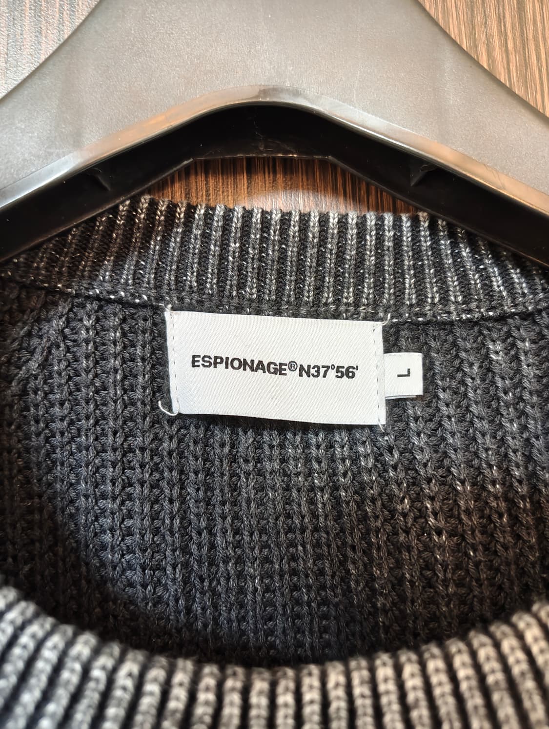 에스피오나지 피그먼트 래글런 니트 스웨터 블랙 L 상품이미지3