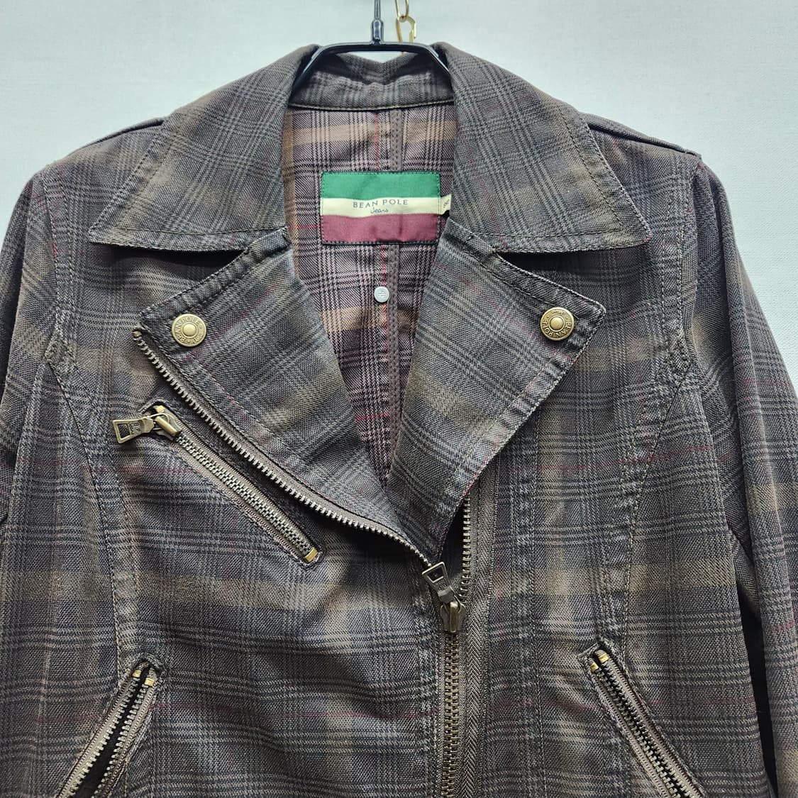 빈폴 타탄체크 라이더 크롭 자켓 95(S) 상품이미지2