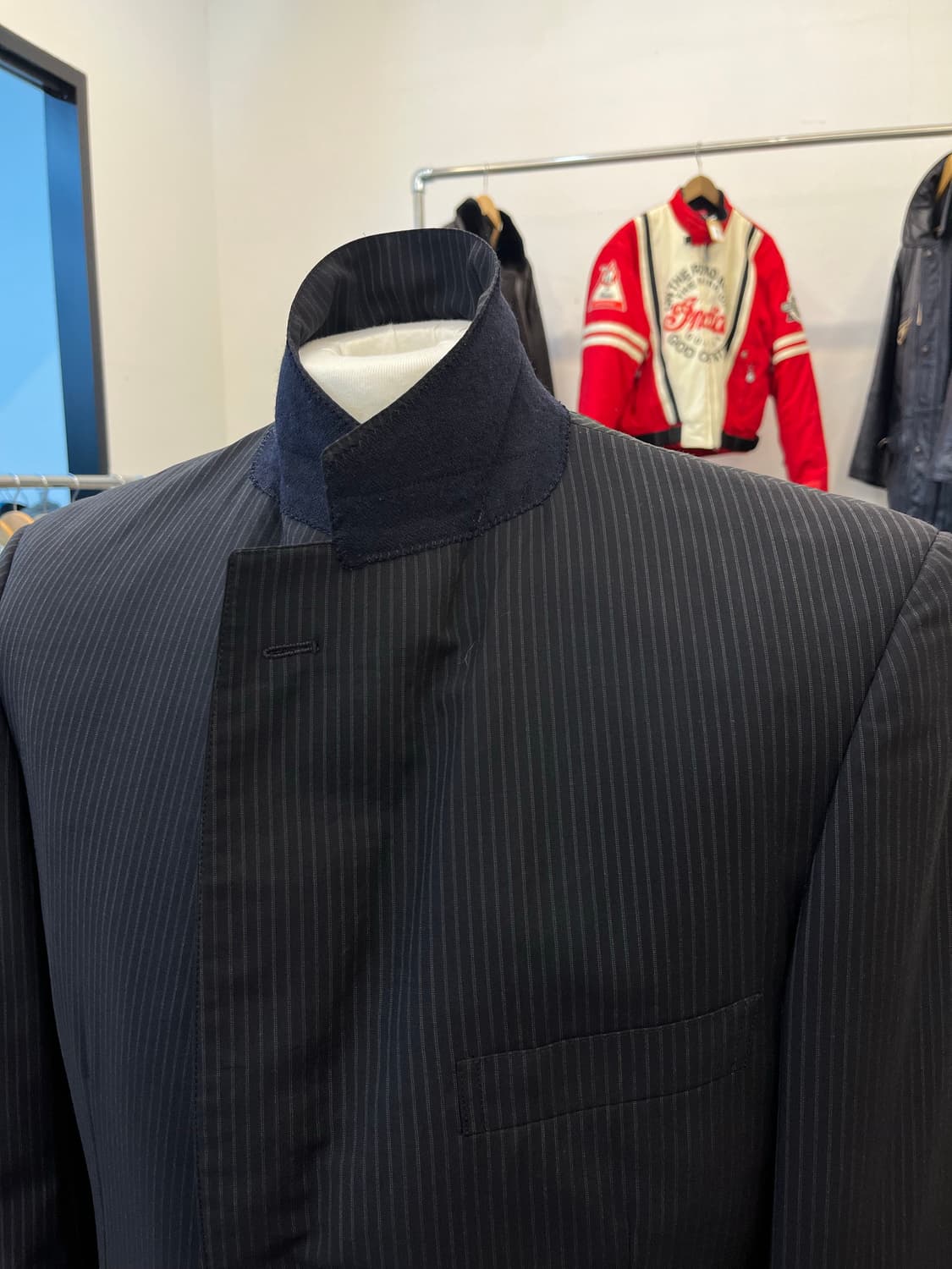 브룩스 브라더스 스트라이프 테일러드 자켓 블랙 상품이미지3