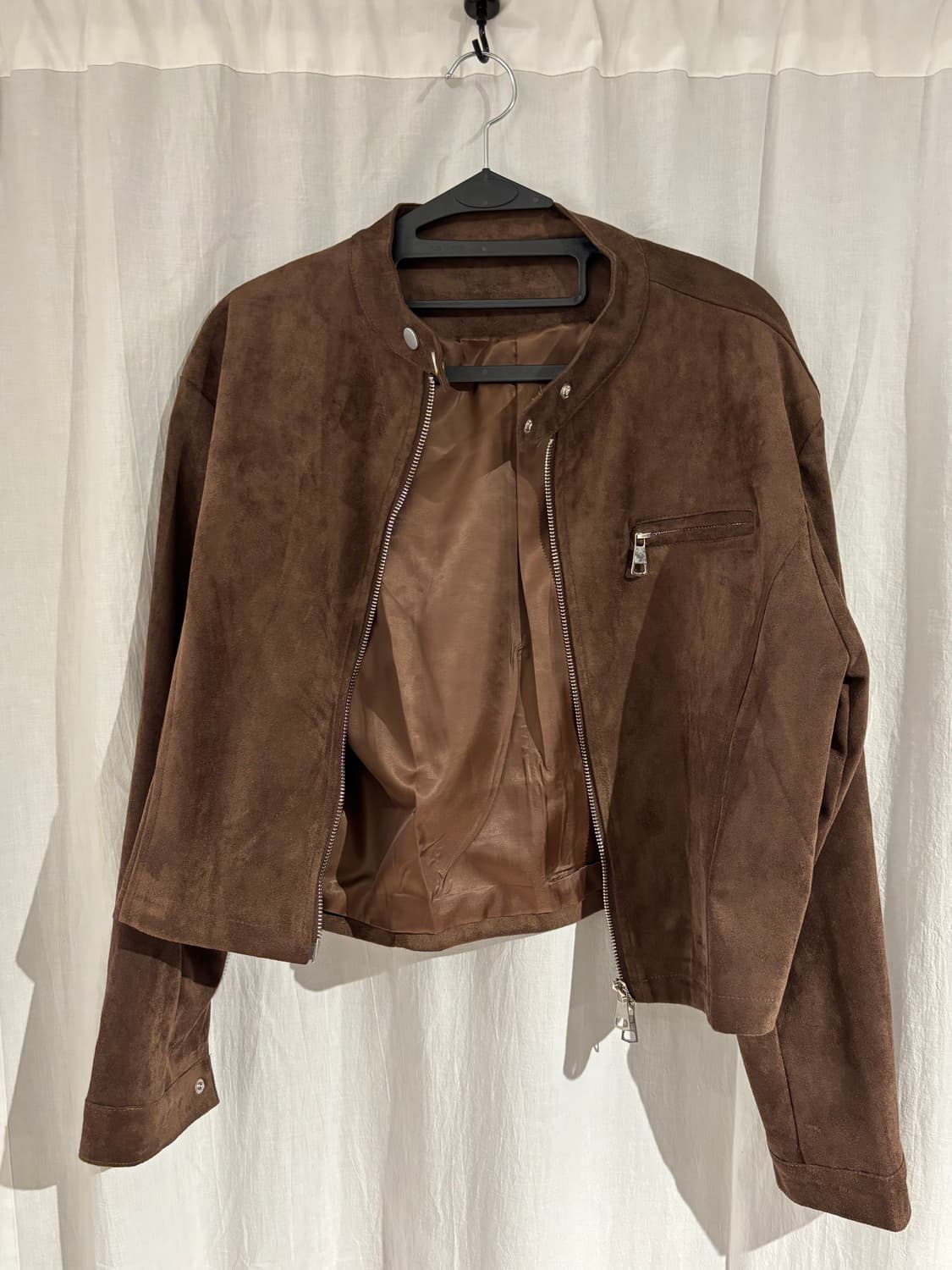 브라운 스웨이드 크롭자켓 상품이미지2