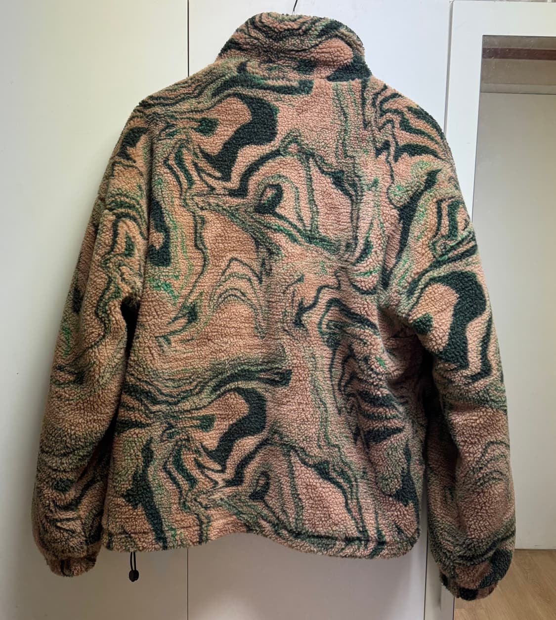 자라 페이크 시어링 자카드 점퍼 미디움그린 M사이즈 상품이미지4