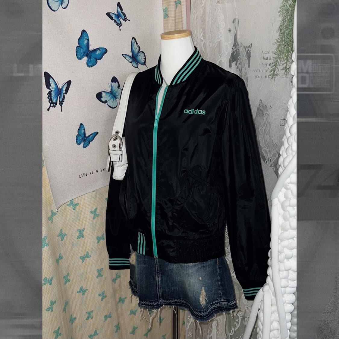 아디다스 블랙 & 민트 자켓 상품이미지6