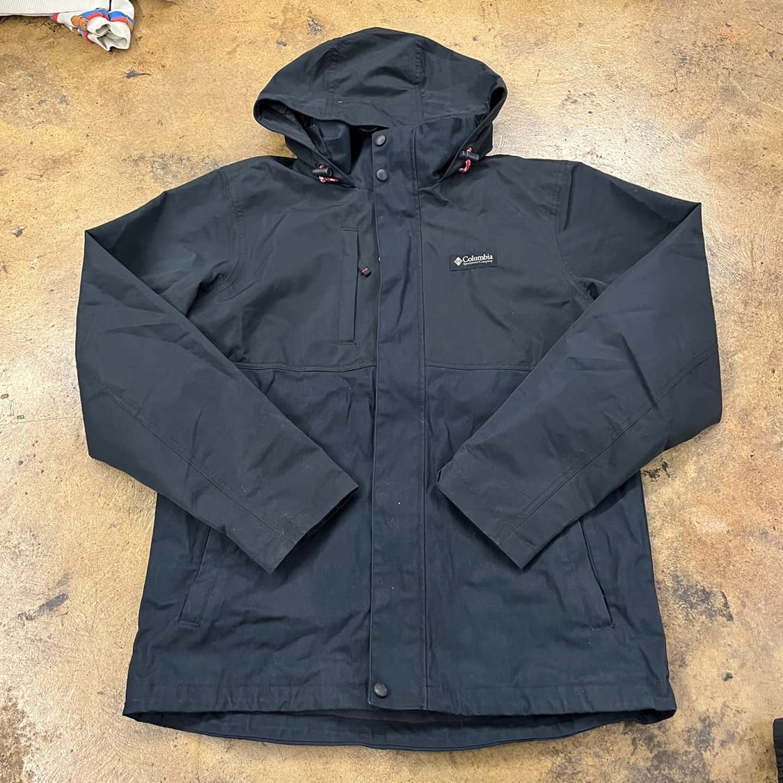 [정품/L] 컬럼비아 블랙 후드 바람막이 자켓 b17 상품이미지2