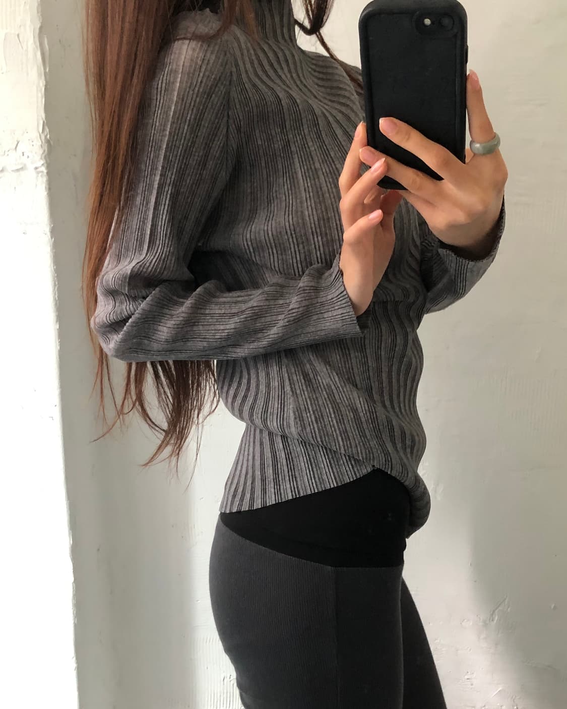 Pleats Please 플리츠플리즈 그레이 플리츠 긴팔 티셔츠 상품이미지5