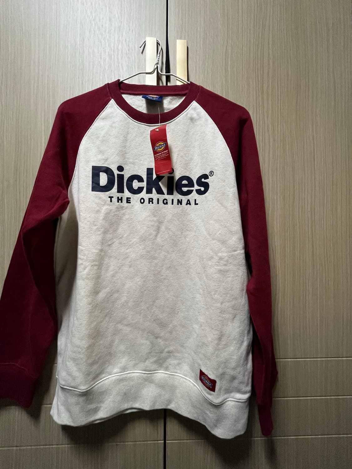 디키즈 빅로고 나그랑 맨투맨 버건디 아이보리 새상품 M 상품이미지1