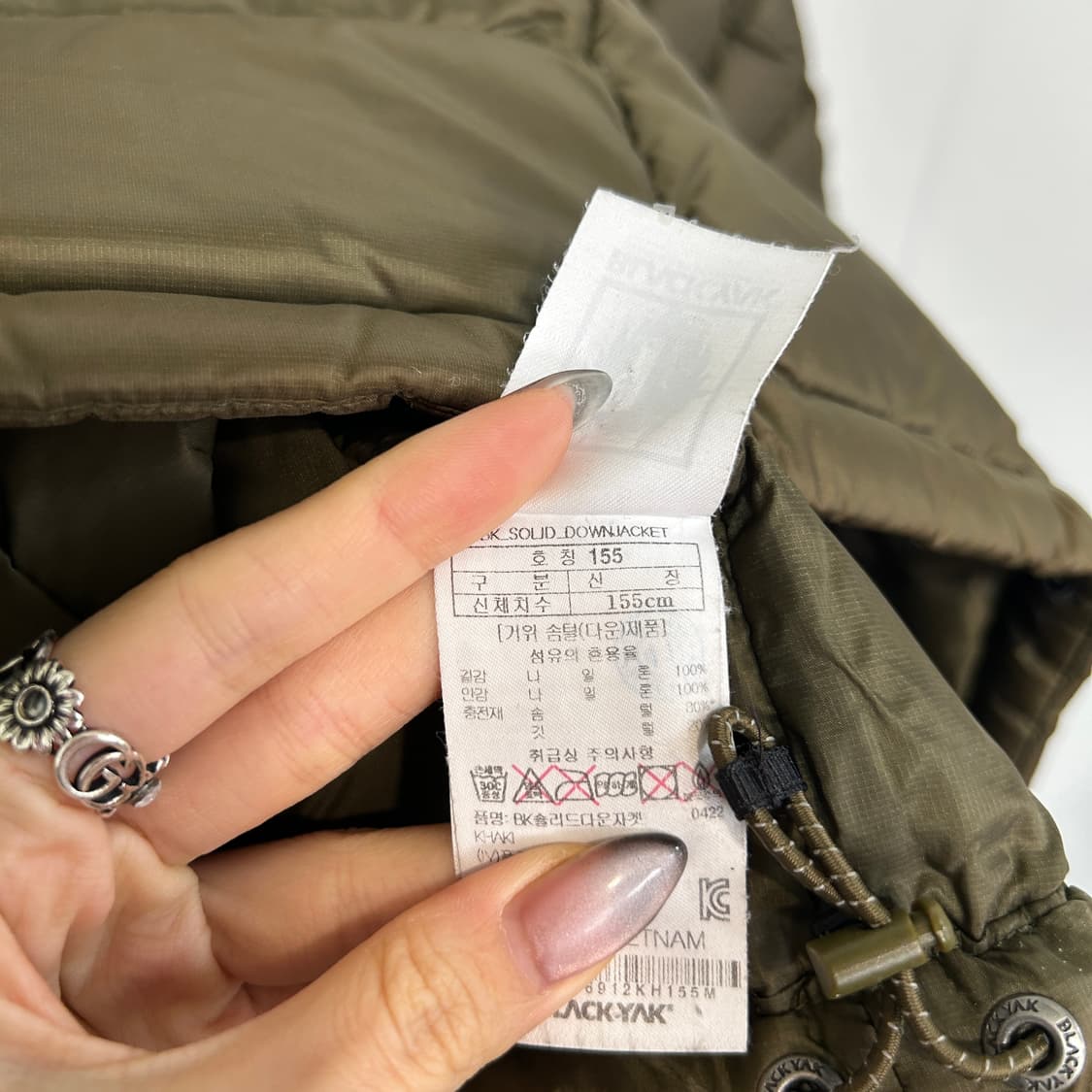 블랙야크 키즈 거위털 경량패딩 155  상품이미지4