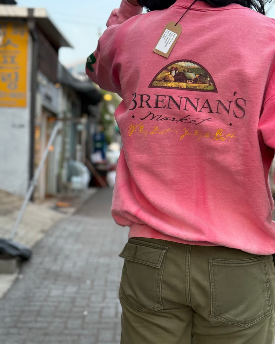 90‘s 헤인즈 Brennan's 그래픽 패디드 스웻셔츠 L(42-44) 상품이미지8