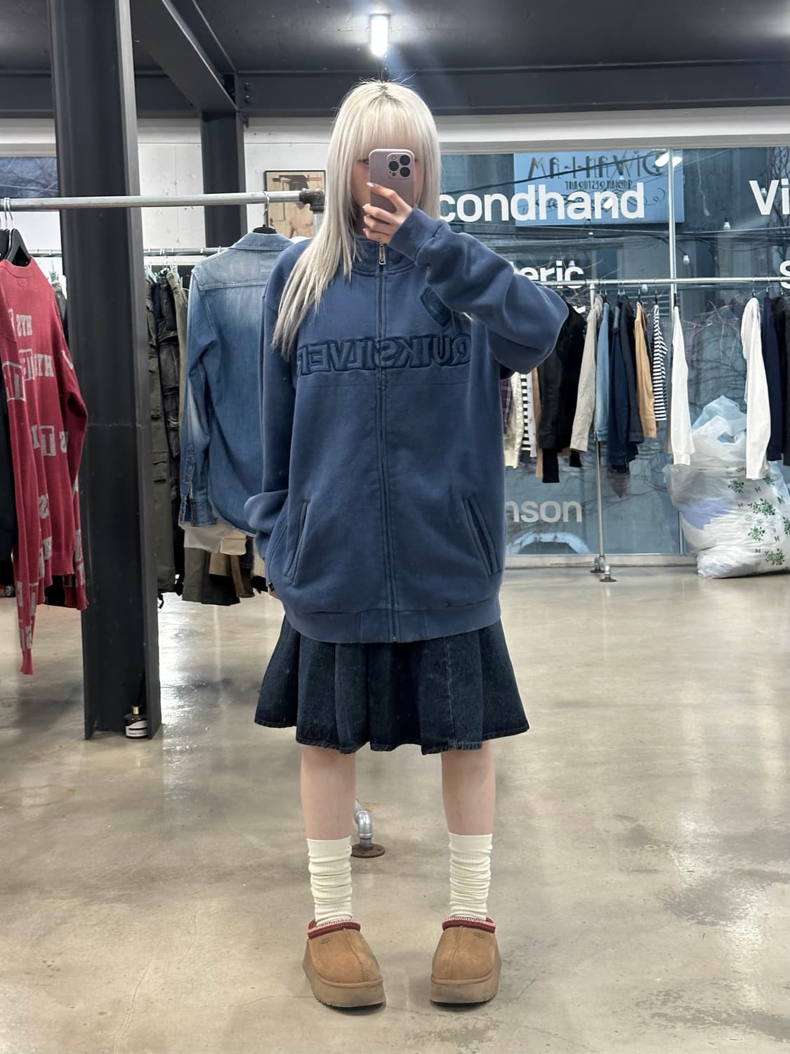 퀵실버 블루 플리스 집업 자켓 상품이미지3