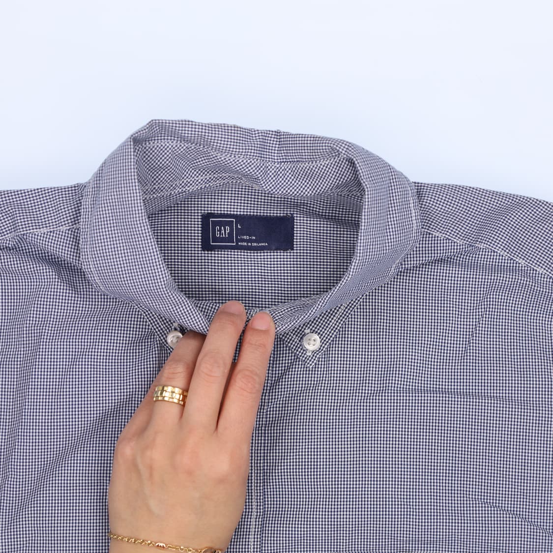 L 갭 체크 긴팔 셔츠 0306H1 상품이미지3
