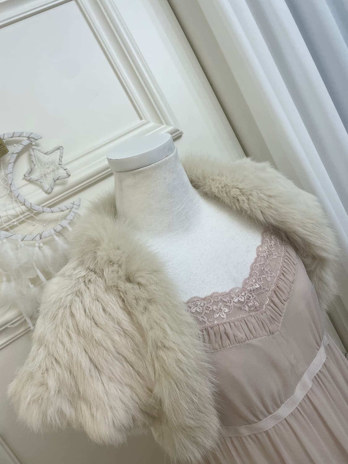 ivory rabbit fur mini bolero(size-9) 상품이미지6