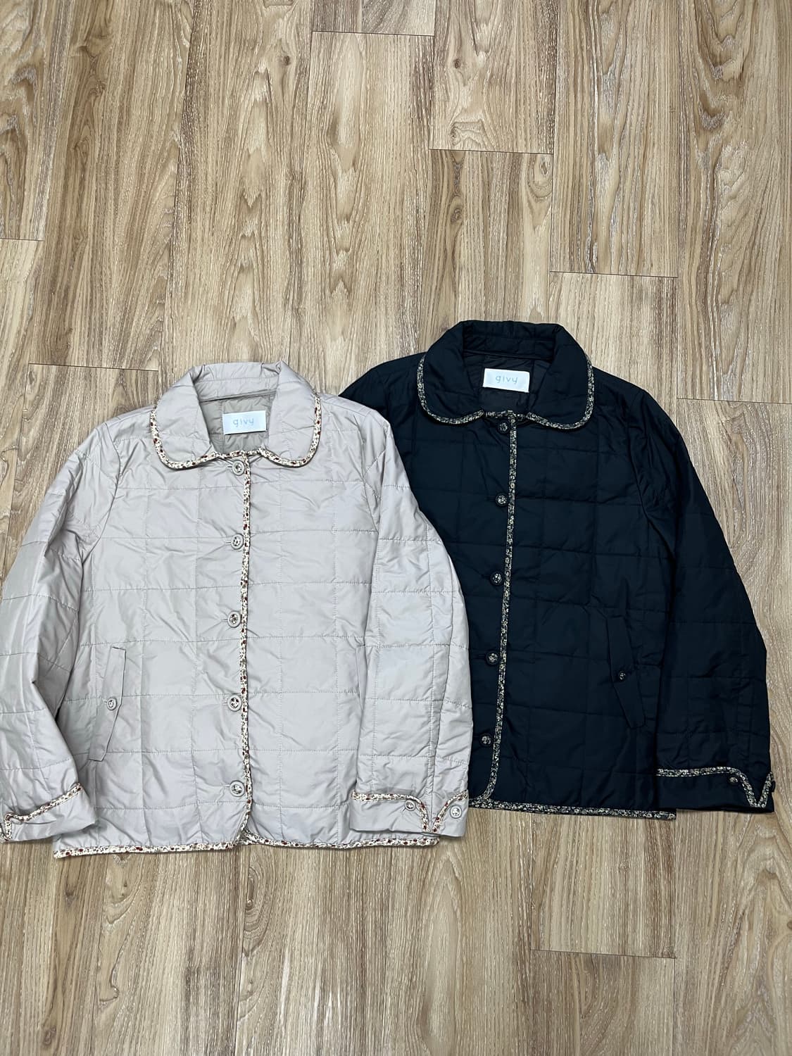 Givy 퀄팅자켓 블랙/베이지 개별 상품이미지1