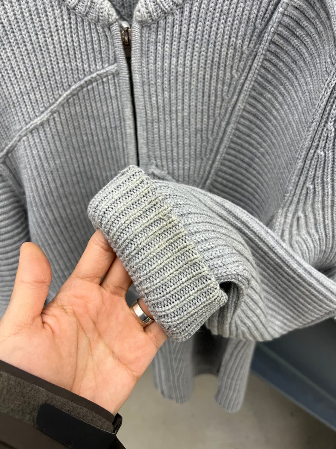 알렉산더왕 사선 패턴 울 니트 집업 상품이미지8