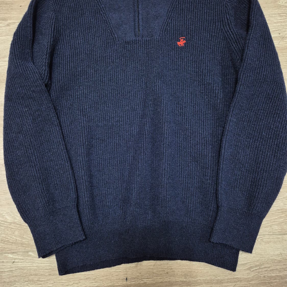 비버리힐즈폴로클럽 모직 하이넥 반집업 니트 L(100) 상품이미지3