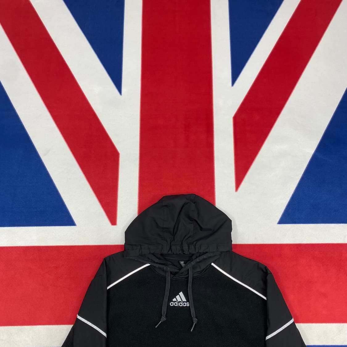 아디다스 나일론배색 플리스 후드티 L  상품이미지2