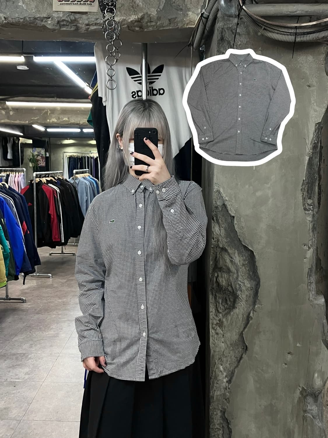 라코스테 체크 셔츠 블랙 M #csz2698 상품이미지1