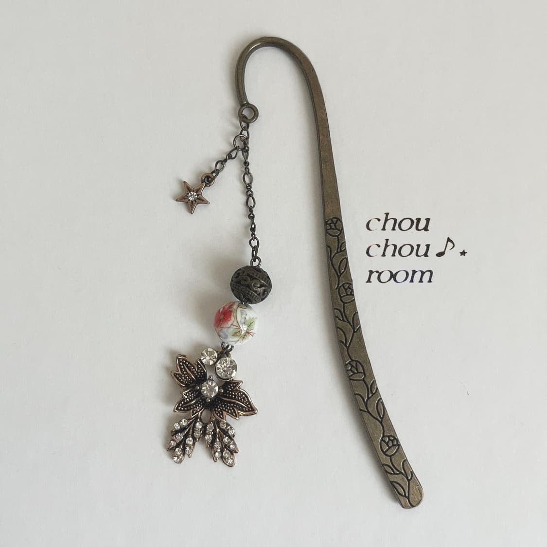 메탈 펜던트 책갈피 ⊰antique flower⊱ bookmark 상품이미지2