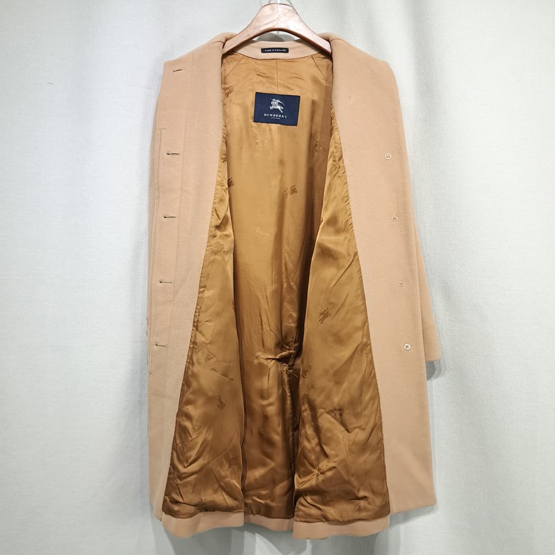 CL225 L 버버리 00s 영국판 울캐시미어 히든 카멜 코트 상품이미지3