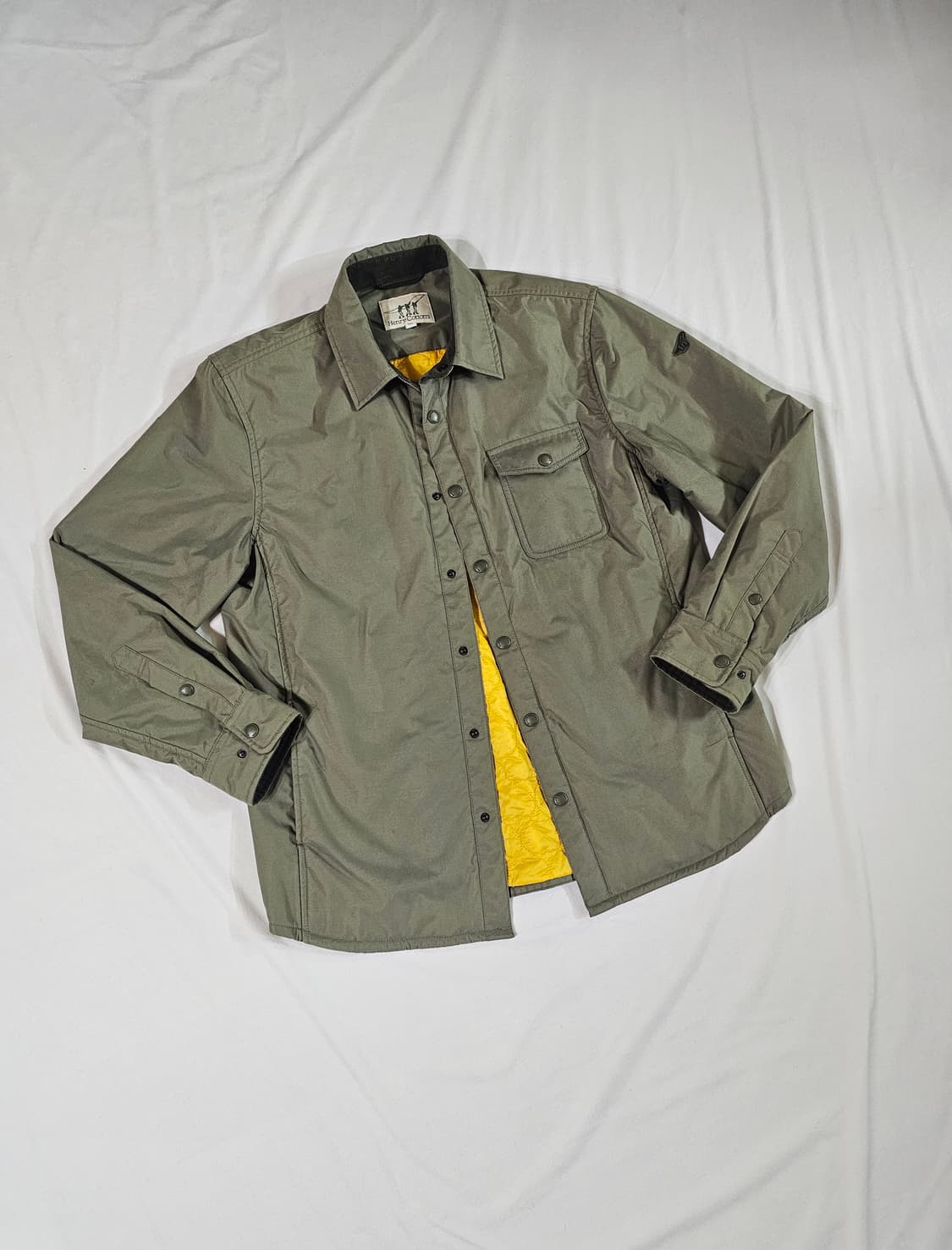 [100] 코오롱 남성 헨리코튼 솔리드 아우터형 패딩 셔츠 자켓 상품이미지1