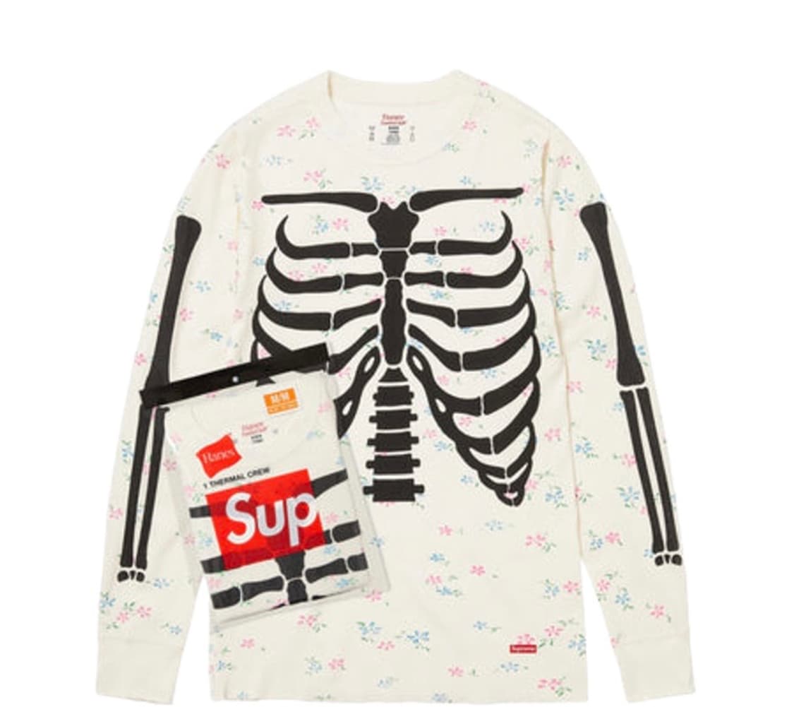 슈프림 supreme 헤인즈 본즈 플로럴 S 해골플라워티 상품이미지5