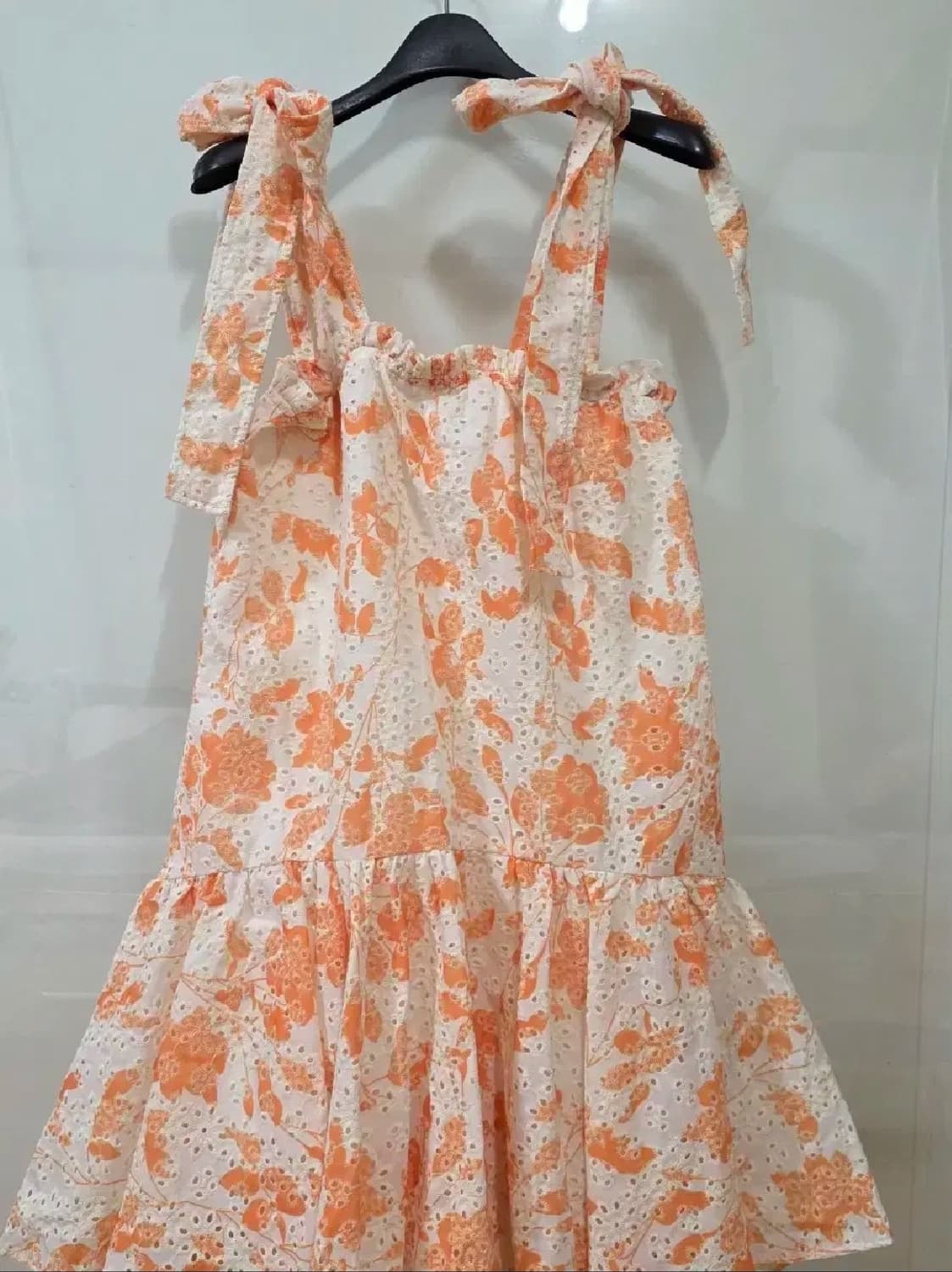 오렌지 플라워 아일렛 원피스 드레스 상품이미지2