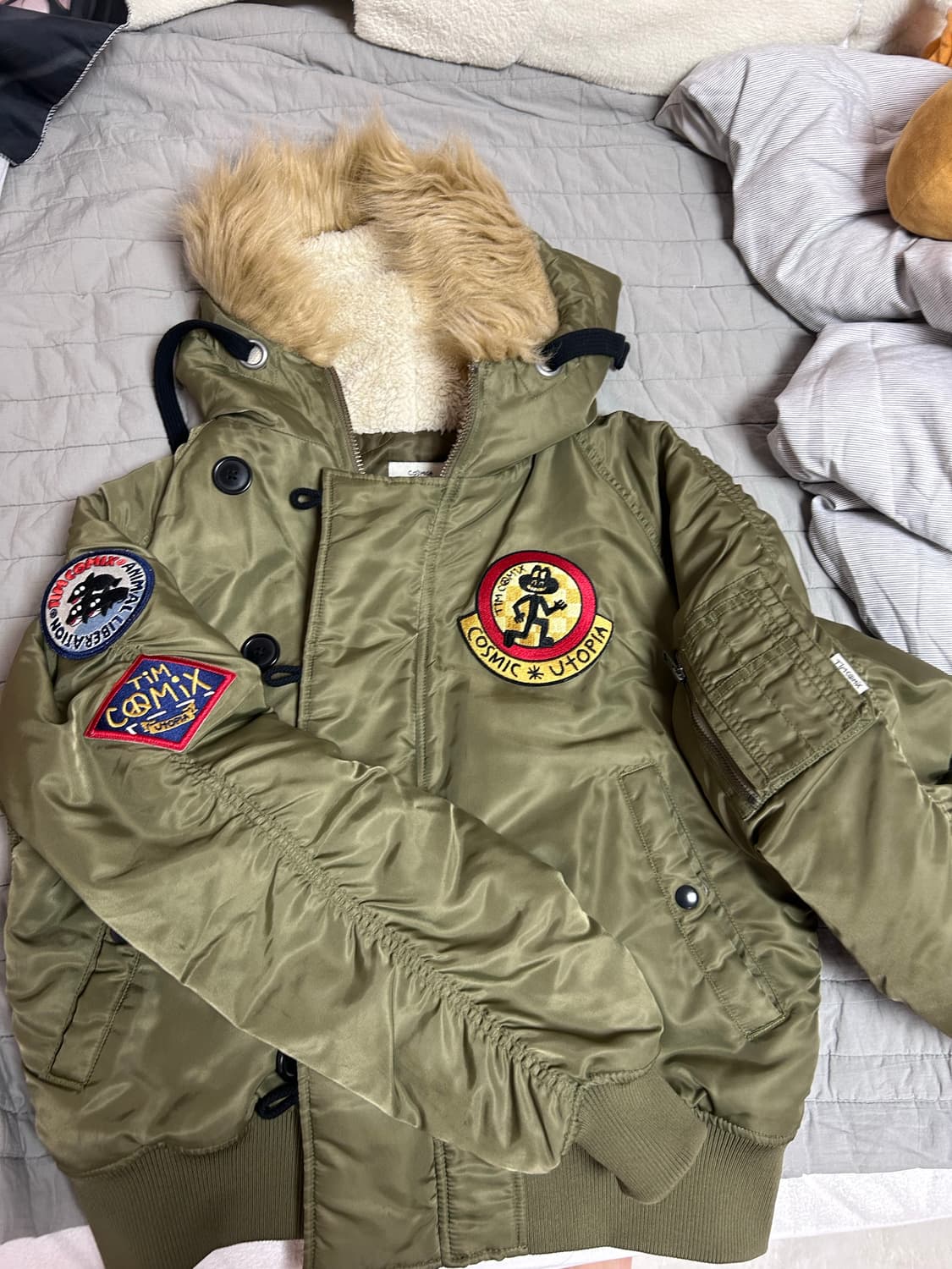 판매/팀코믹스 항공점퍼 카키  s 상품이미지2