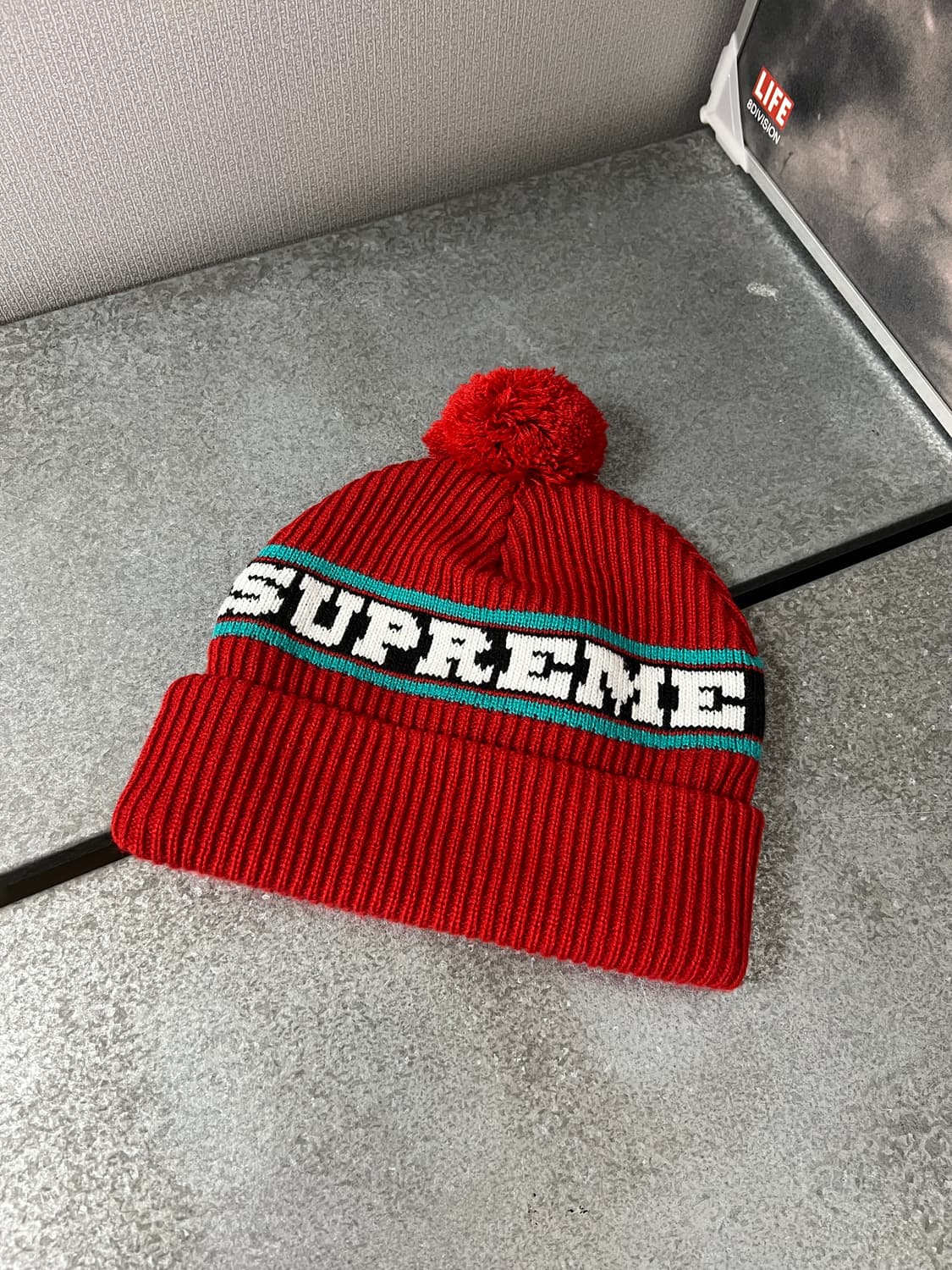 Supreme-Big Stripe Beanie(Red)  상품이미지2