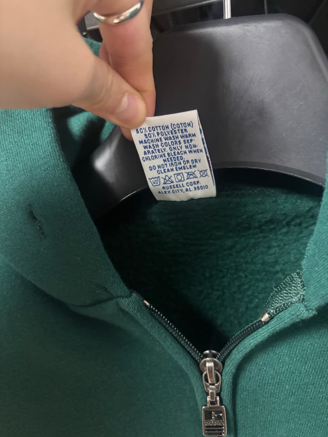 90s 러셀 그린 후드집업 상품이미지3