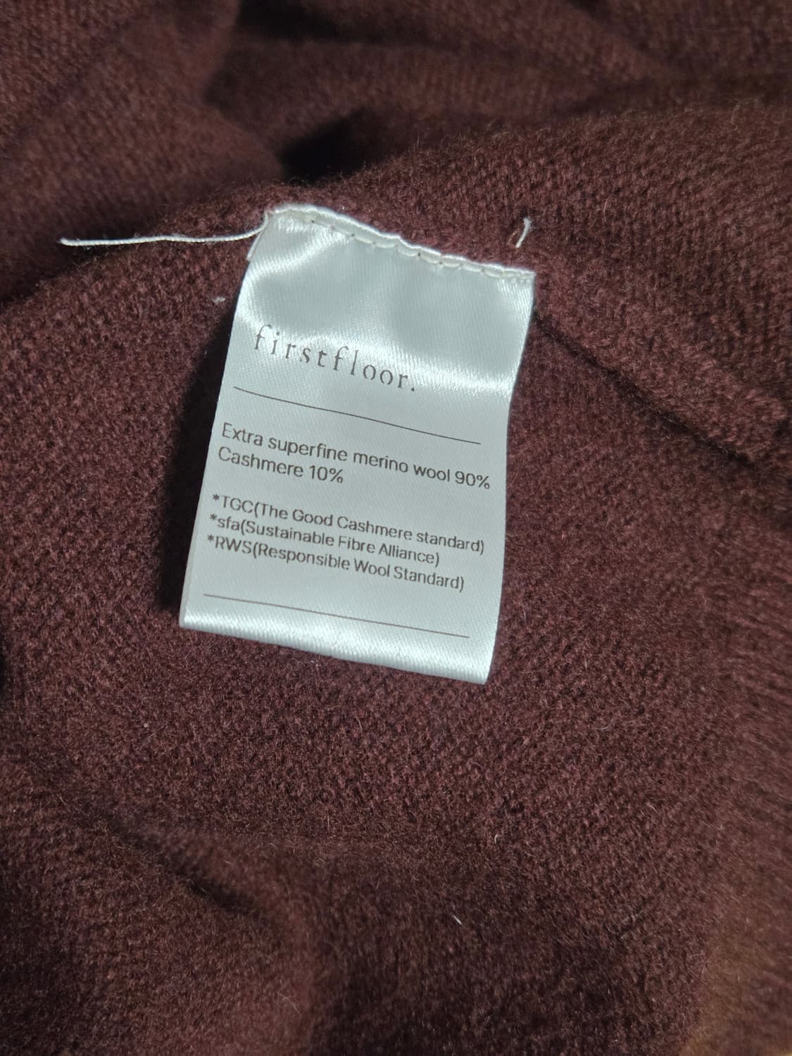 퍼스트플로어 캐시미어 니트 버건디 48 상품이미지3
