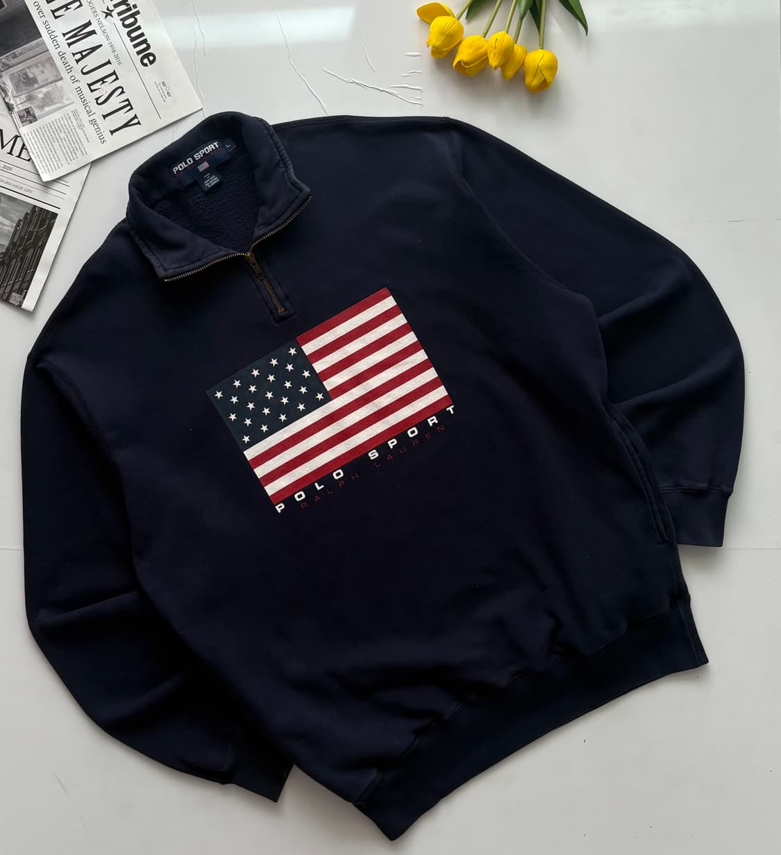 Polo 폴로 스포츠 성조기 하프 집업 상품이미지1