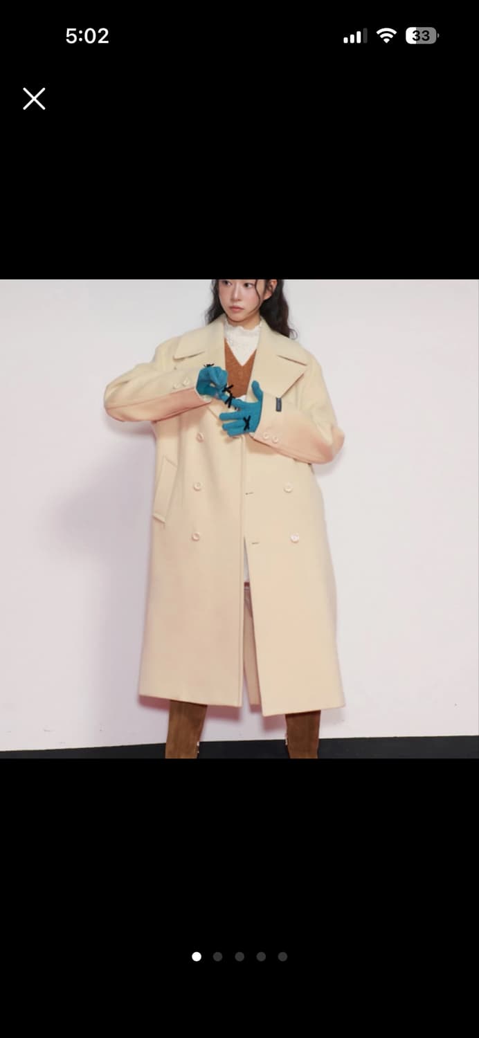 새제품/ luvm 엘유브이엠 캐시미어 울코트 와이드카라 더블 코트 상품이미지1