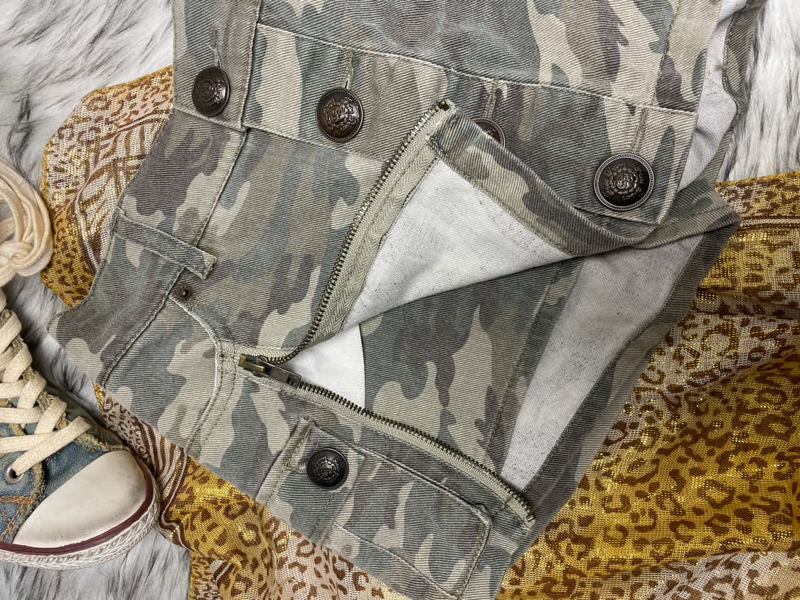 빈티지 카모 카고 스커트 팬츠 상품이미지3