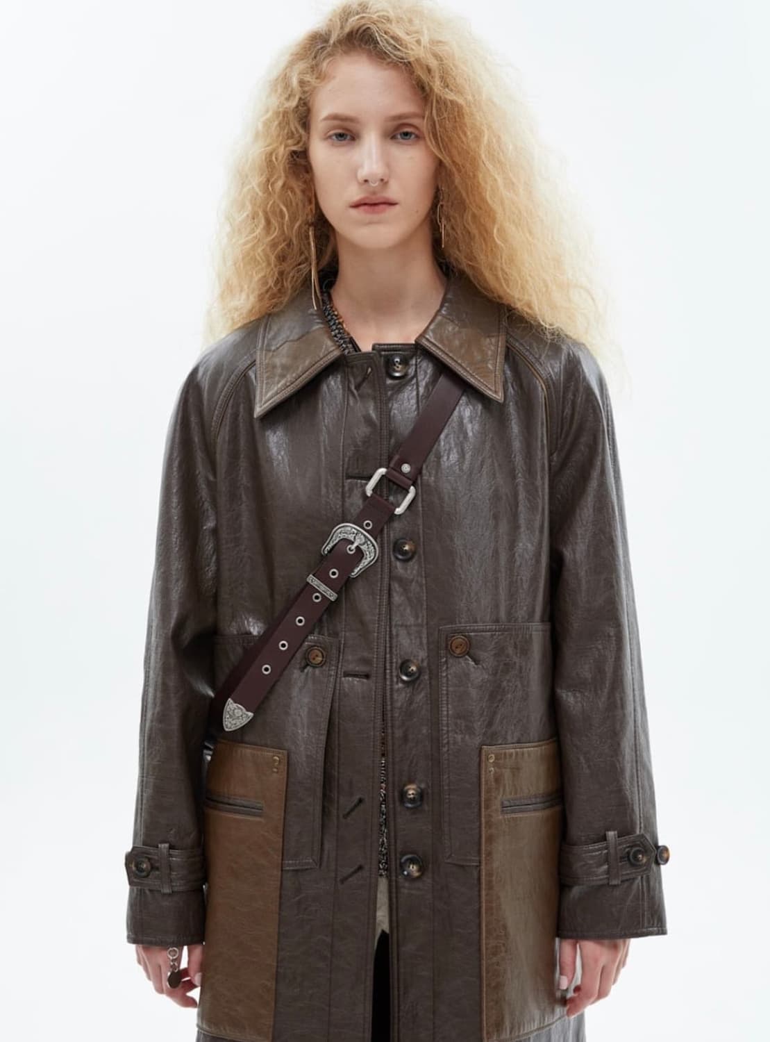 앤더슨벨 레더 롱코트 상품이미지2