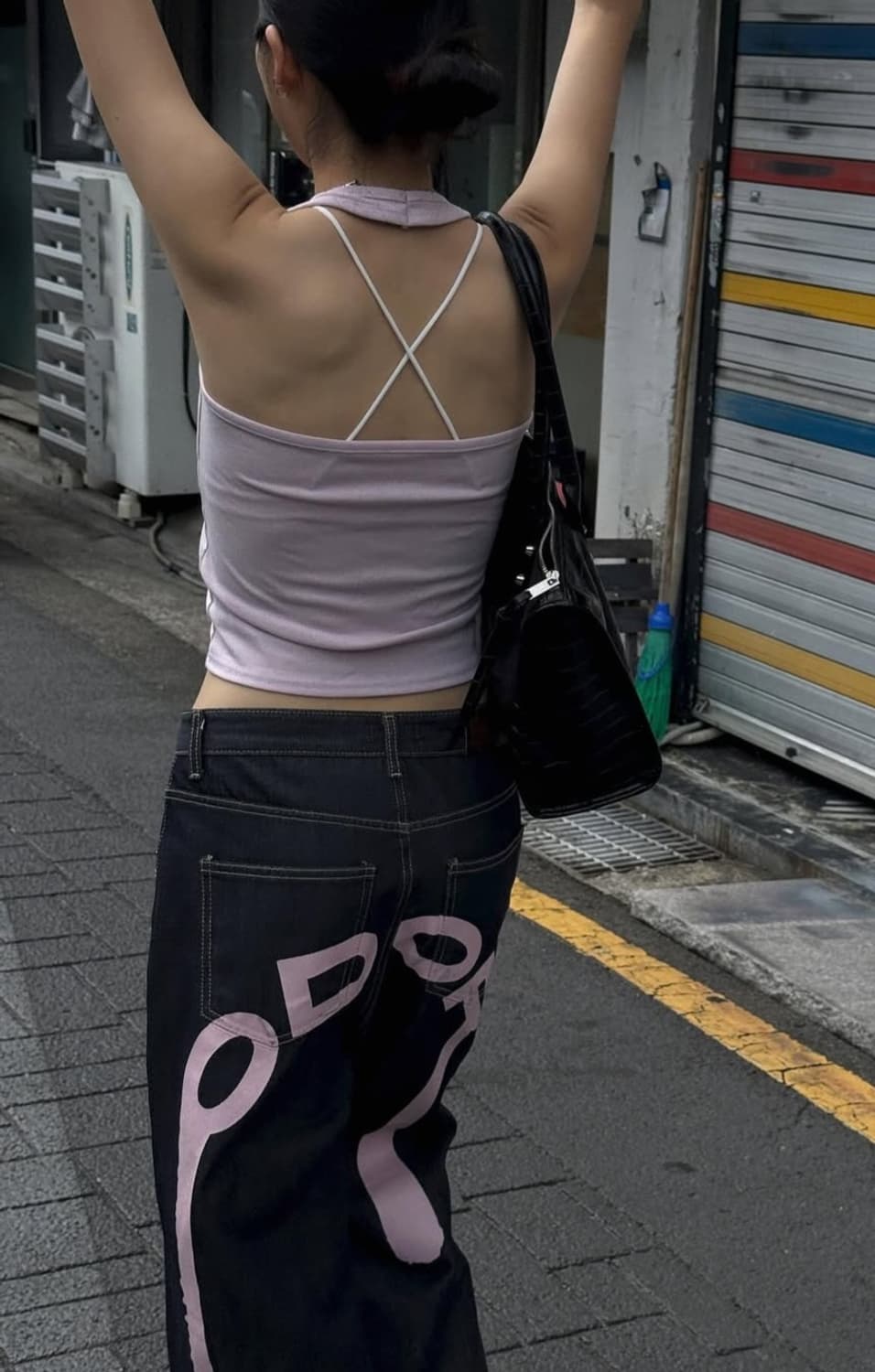 (무료배송)오도어 핑크 로고 드랍 팬츠 상품이미지5