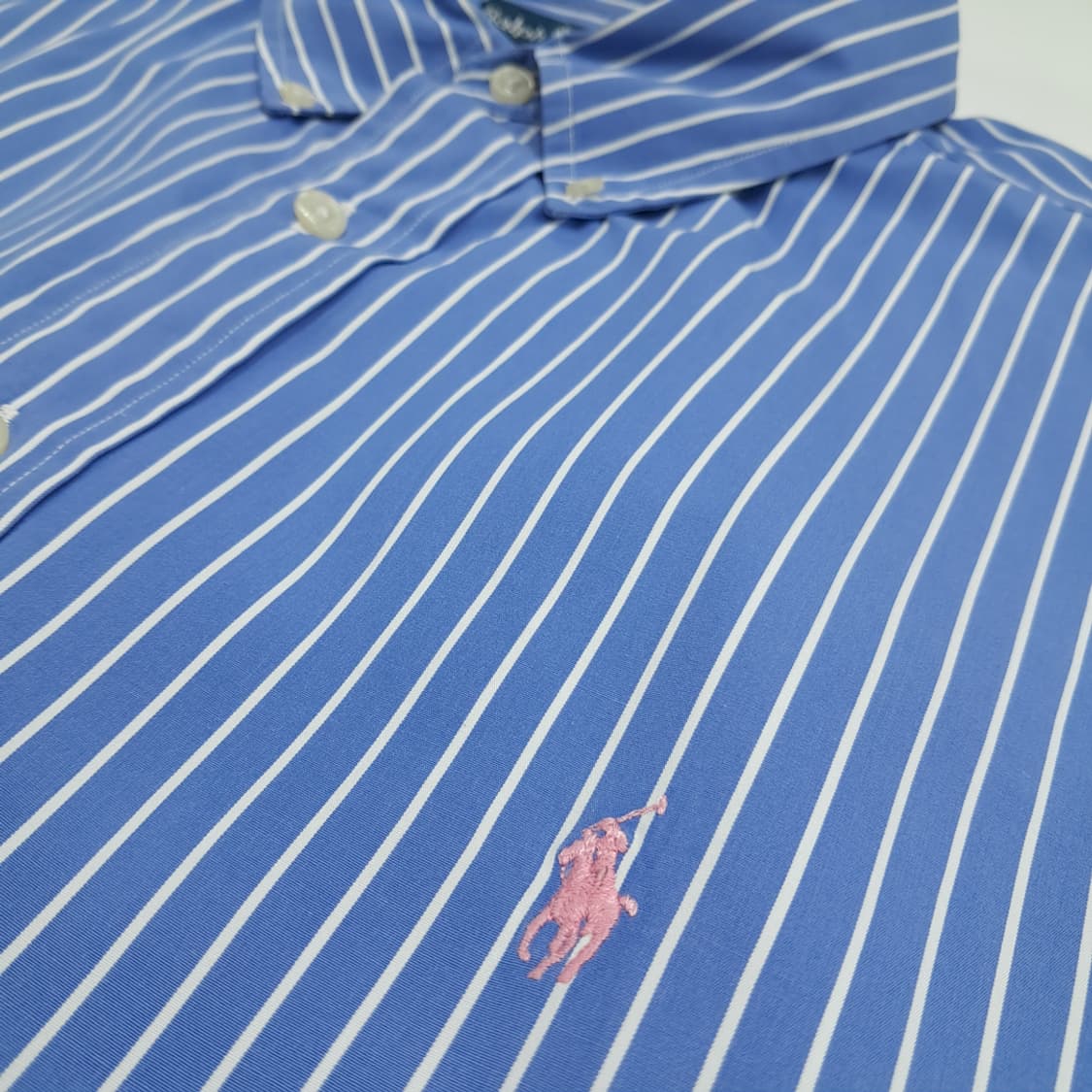 CN478 2XL 폴로 랄프로렌 블루 스트라이프 긴팔 셔츠 남방 상품이미지5