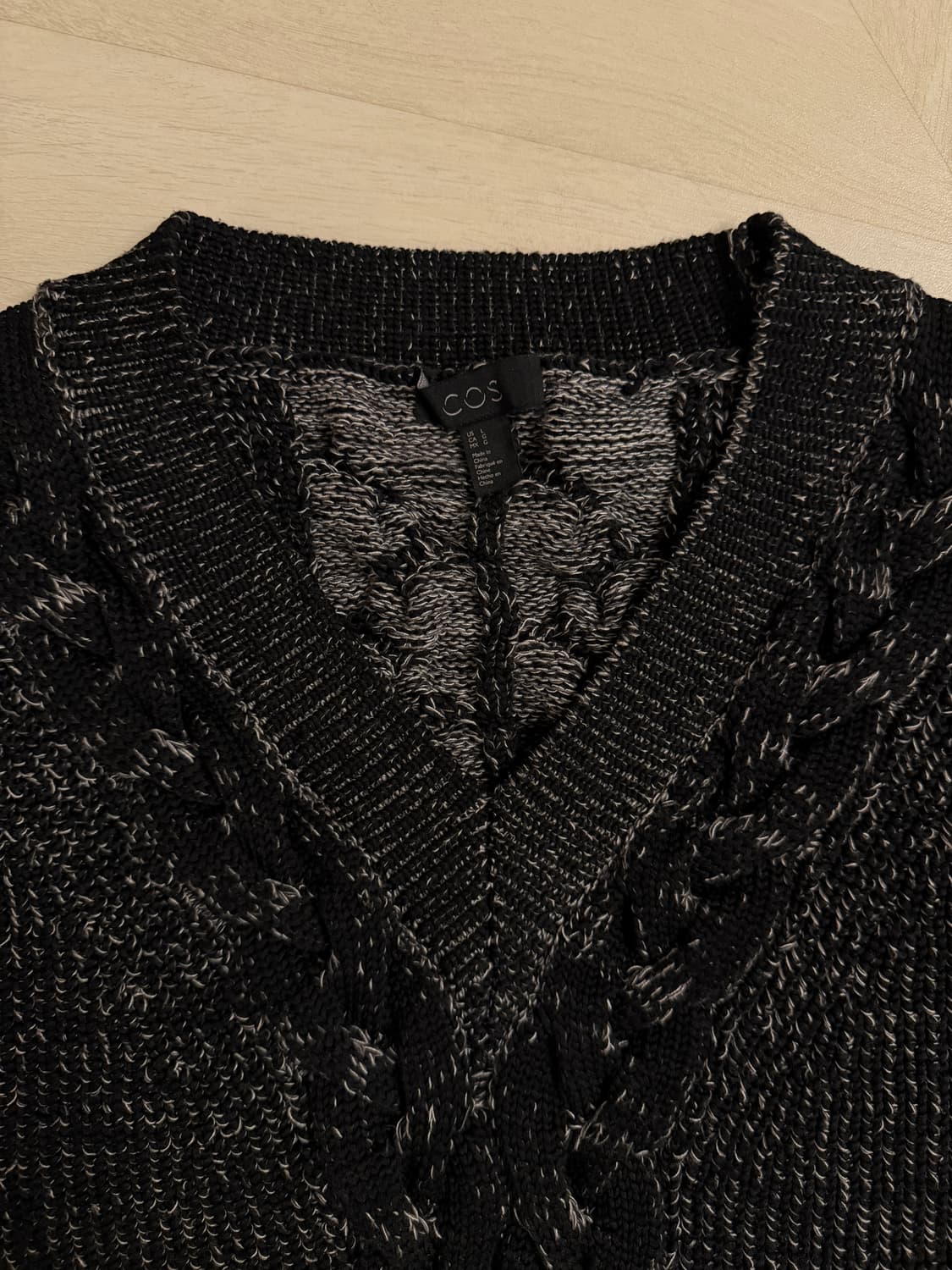 코스 케이블 니트조끼 블랙 상품이미지3
