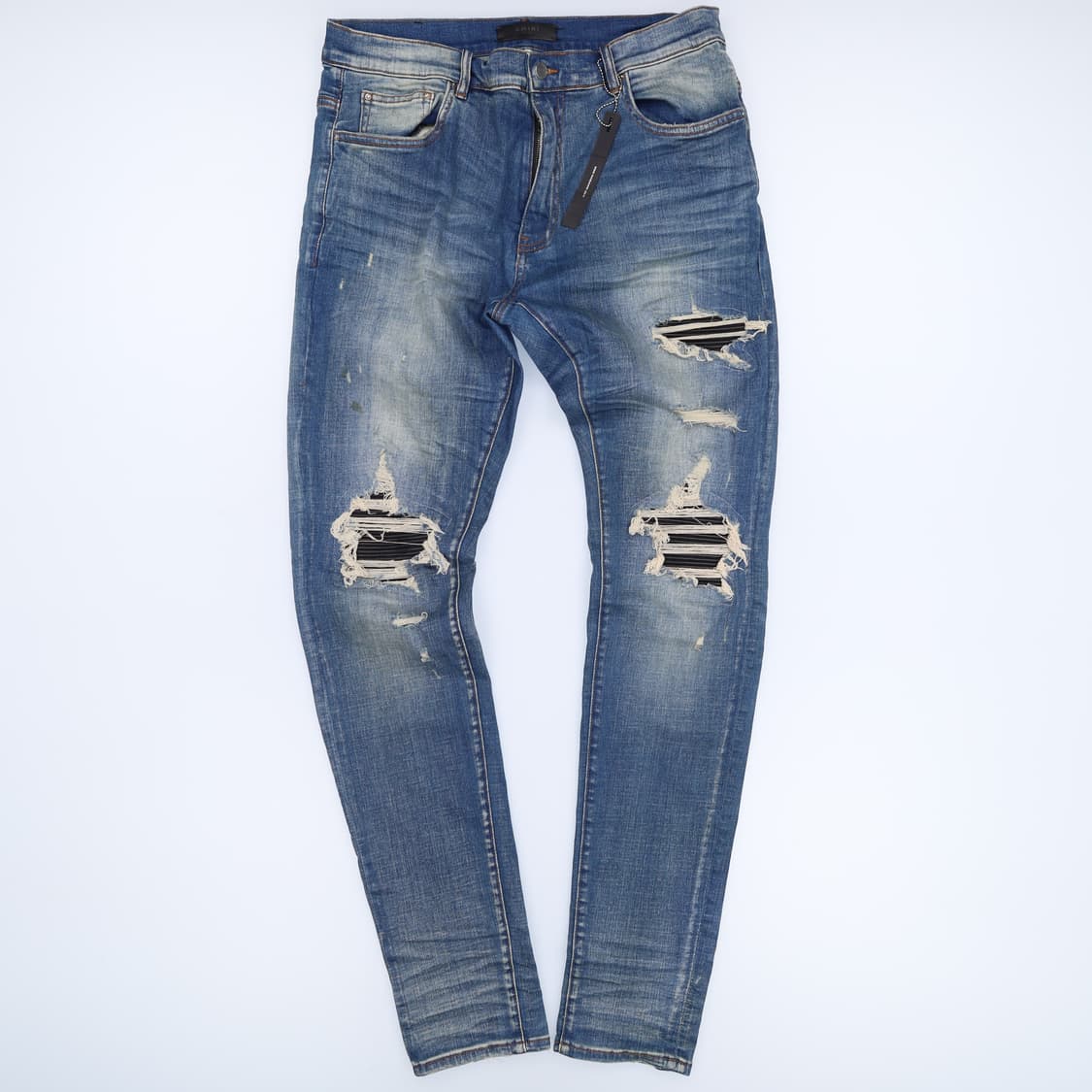 34 AMIRI 아미리 레더패널 커스텀 데님 청바지 4216 상품이미지1