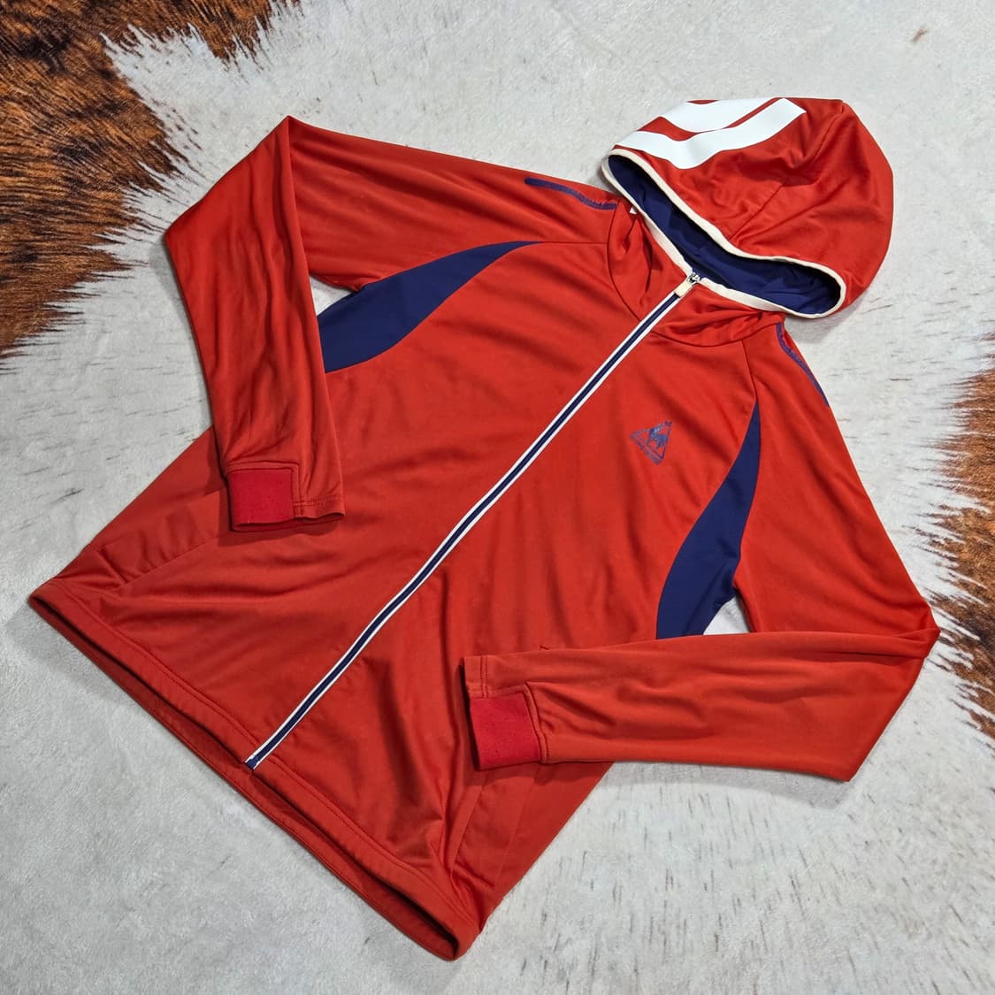 르꼬끄 레드 블루 후드 집업 상품이미지1