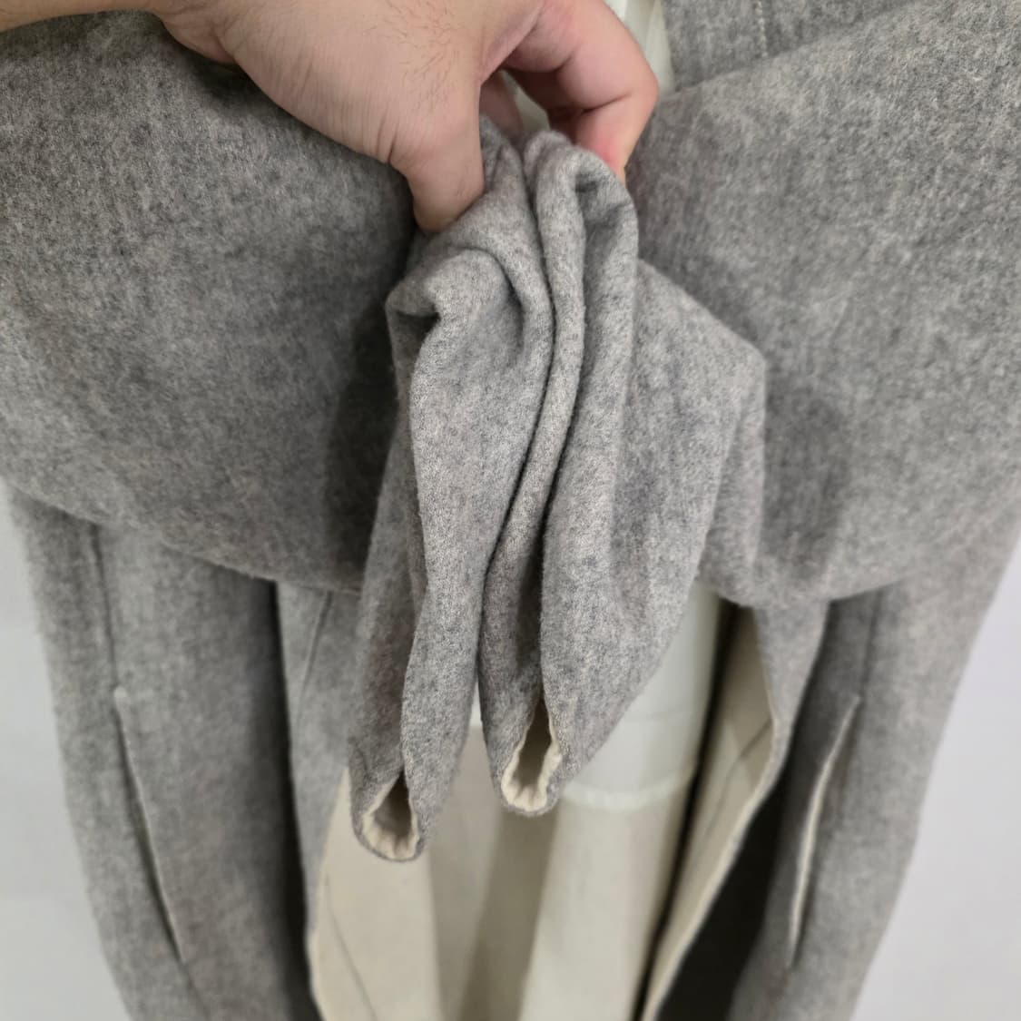 한섬 타임 핸드메이드 회색 롱 코트 FREE 상품이미지4