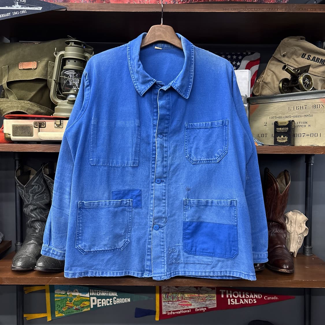 70s 리페어 패치워크 프렌치워크자켓 빈티지페이딩 N557 상품이미지1