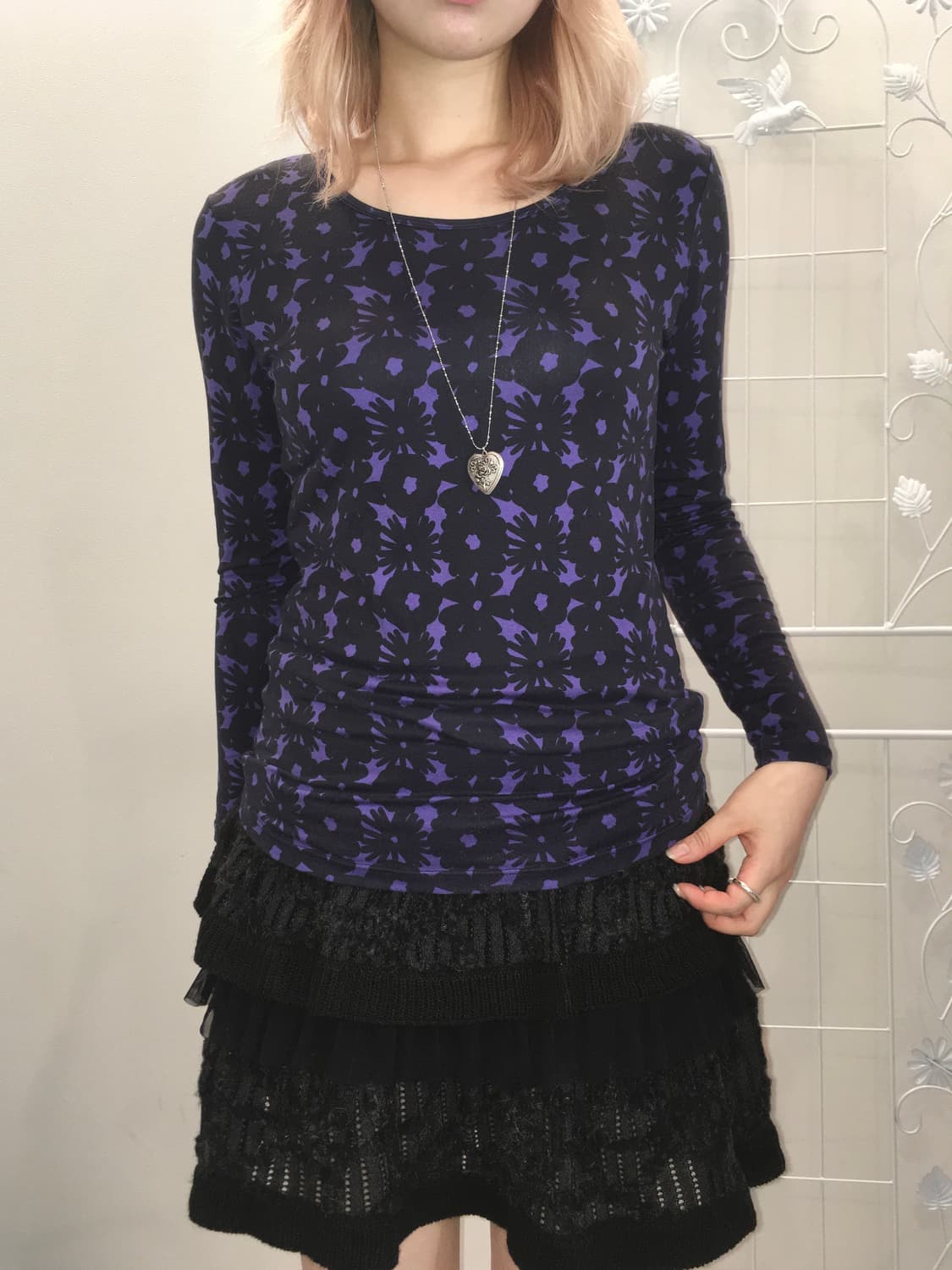 jpn vintage purple pattern long sleeve 상품이미지2