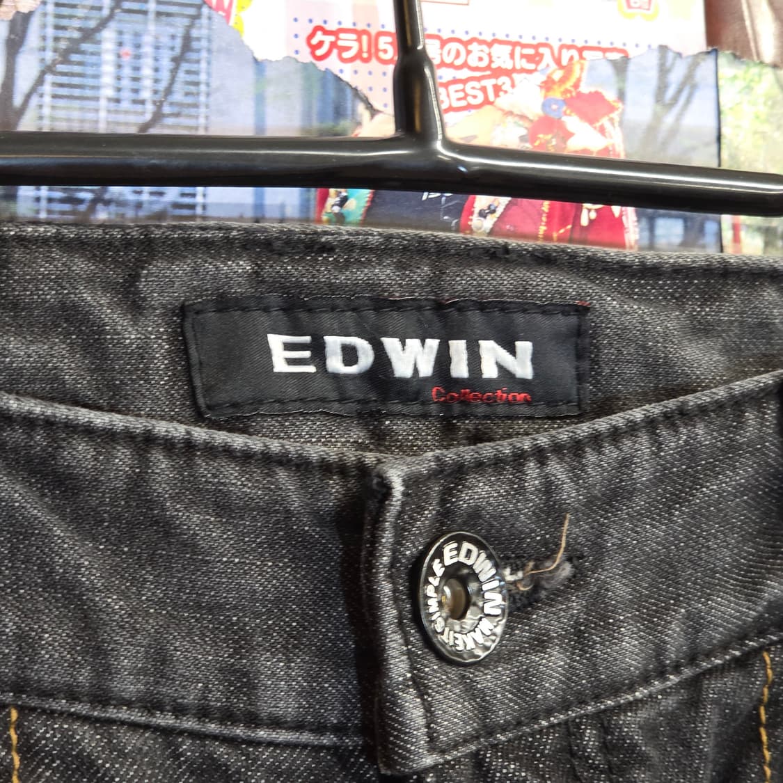 에드윈 블랙 스터드 워싱 데님 팬츠 상품이미지7