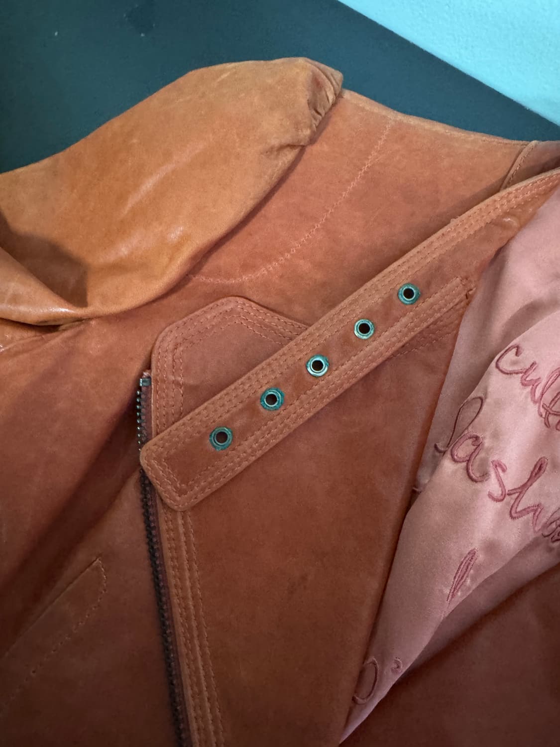 여성 오즈세컨 빈티지 리얼 양가죽 크롭 자켓 44 상품이미지6