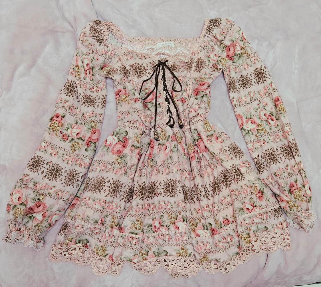 리즈리사 원피스 / 갸루 노르딕 라떼갸루 아일릿 히메갸루 상품이미지1