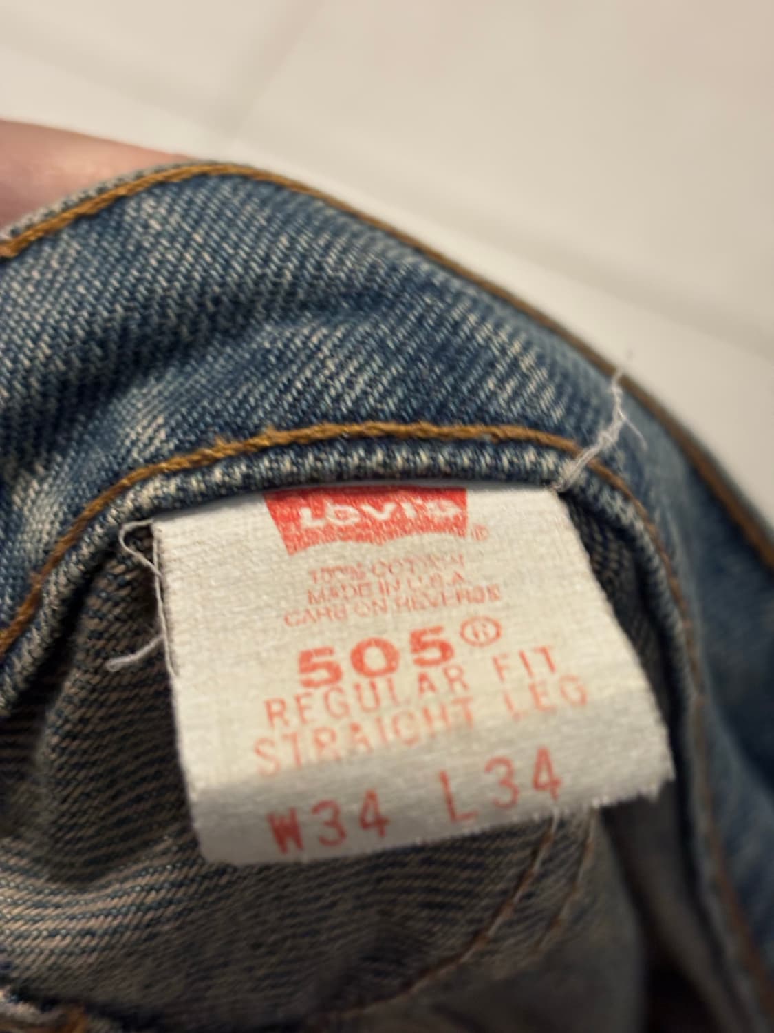  90‘s levis 505 blank orange tab (USA) 상품이미지5
