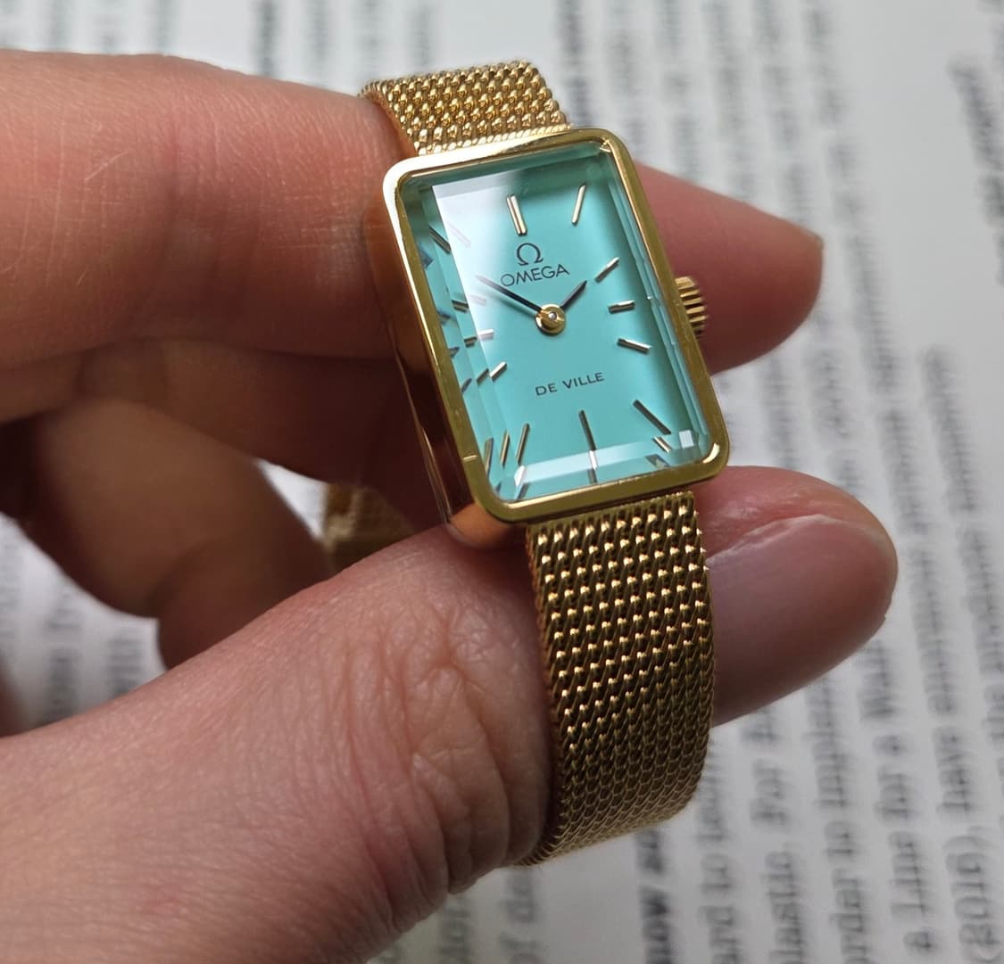 빈티지 오메가 드빌 탱크 민트 각유리 여성용 메쉬 브레이슬릿 ver. 상품이미지5