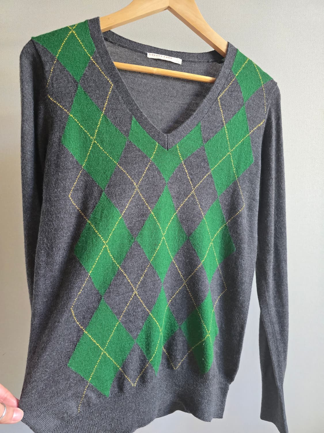 로리즈팜 LOWRYS FARM 아가일 브이넥 니트 상품이미지3