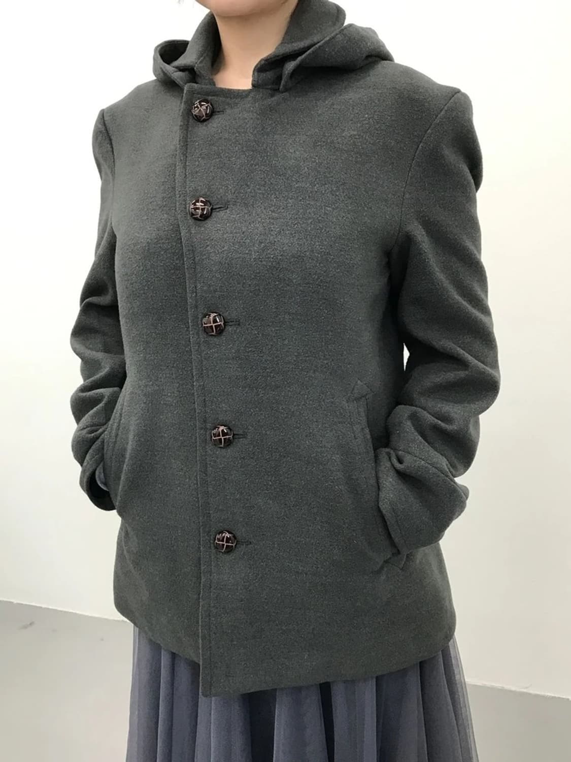 THE SHOP TK Hooded Wool Coat 상품이미지2