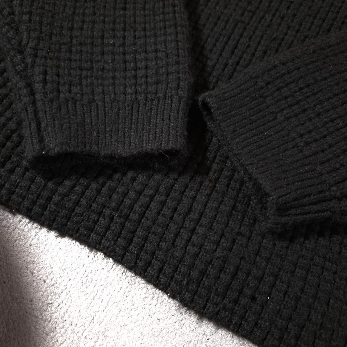 피어오브갓 에센셜 오버핏 헤비 와플 크루넥 니트 스웨터 M 블랙 상품이미지4